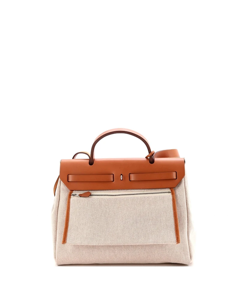 Pre-Owned HERMES 31 Herbag Zip Pegase Pop Toile and Leather