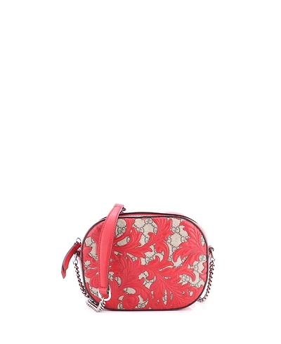 Pre-Owned Gucci Mini Chain Crossbody Bag Arabesque Gg Coated Canvas with Leather