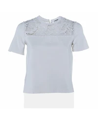 Pre-Owned Miu Miu Women's Lace-Paneled Knit Top