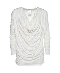 Pre-Owned Givenchy Women's Draped Cowl Neck Blouse with Beaded Detail