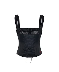 Pcfg Women's Daydreamers Satin Corset With Lace Detail