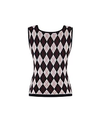 Pcfg Women's Daydreamers Argyle Sleeveless Knit Top
