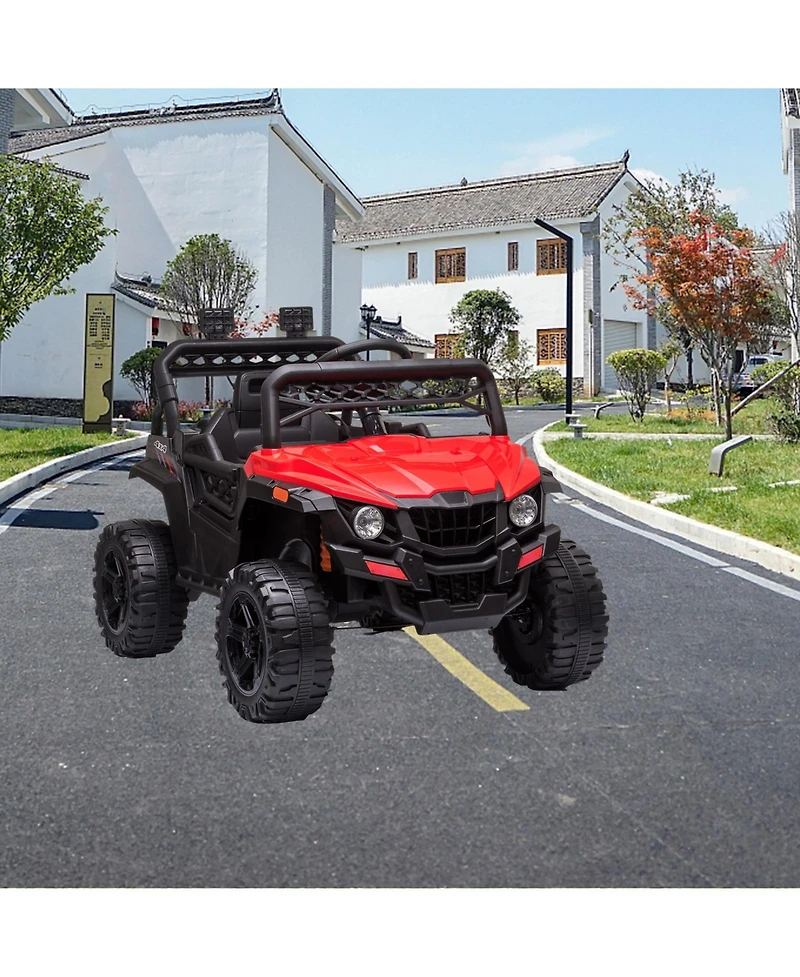 homfan 39.4 x 22.8 14.8 Inch Kids Electric Ride On Car Toy Battery Powered 4 mph Vehicle for Outdoor Adventure.