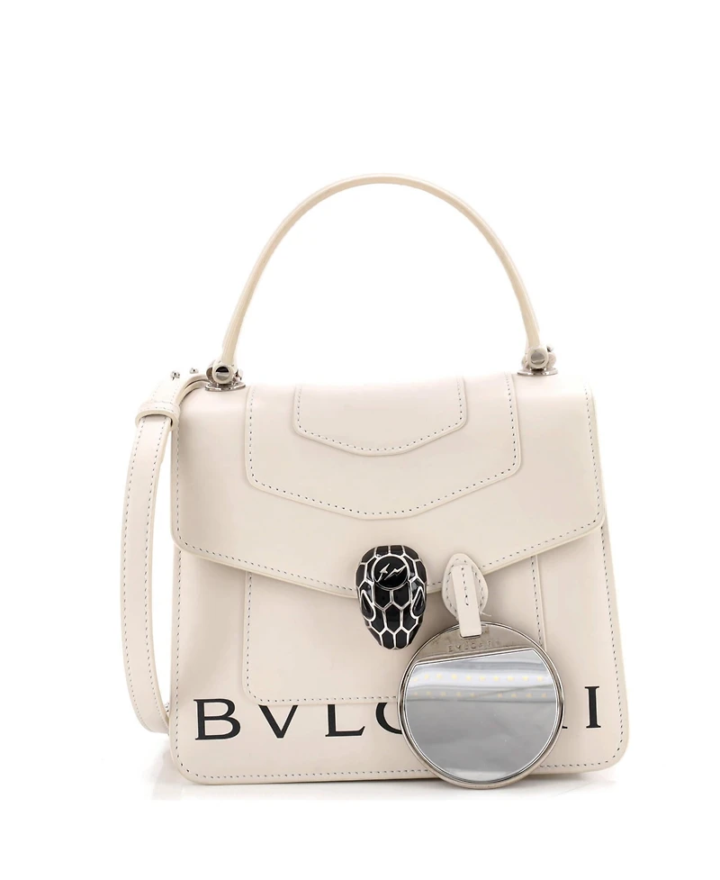 Pre-Owned Bvlgari Small Fragment Serpenti Forever Top Handle Bag Leather