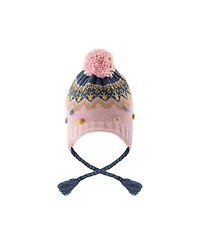 Deux par Deux Little and Big Girl (5-14) Winter Peruvian Knit Hat with Pompom