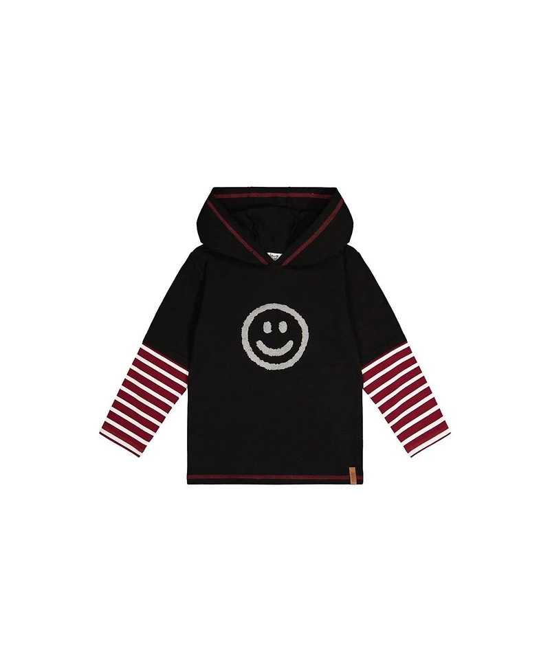 Deux par Little and Big Boy 6-12Y Fake Double Sleeve Hooded Shirt