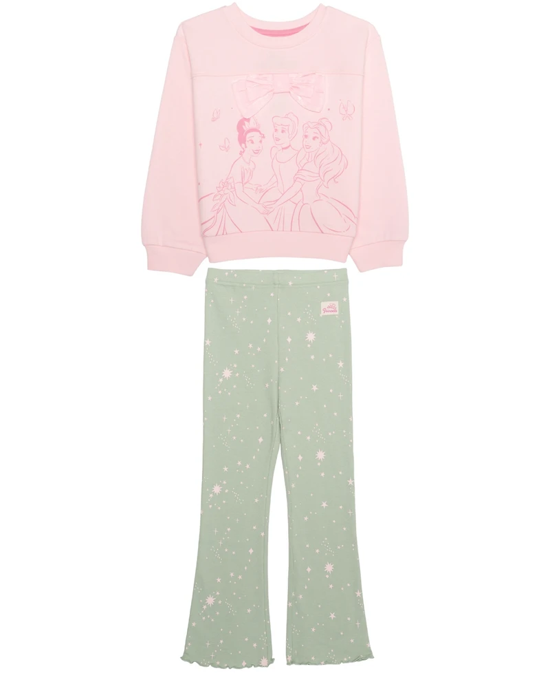 Disney Girls' 2T-6X Long-Sleeve Sweatshirt and Pants, 2-Piece Set