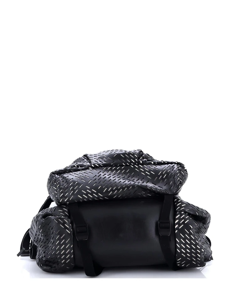 Pre-Owned Bottega Veneta Fold Over Backpack Leather with Perforated Detail
