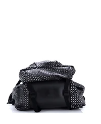 Pre-Owned Bottega Veneta Fold Over Backpack Leather with Perforated Detail