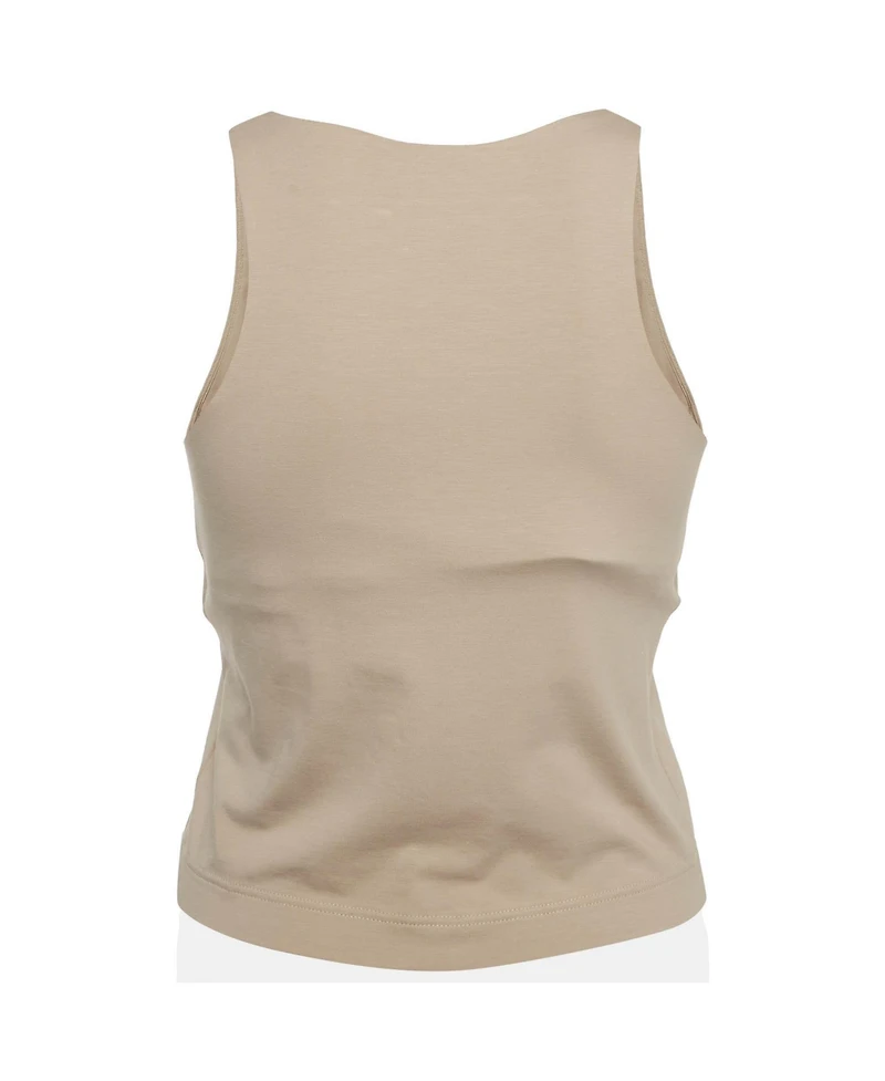 Pre-Owned Brunello Cucinelli Women's Monili-Trimmed Knit Cropped Tank Top