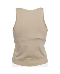 Pre-Owned Brunello Cucinelli Women's Monili-Trimmed Knit Cropped Tank Top