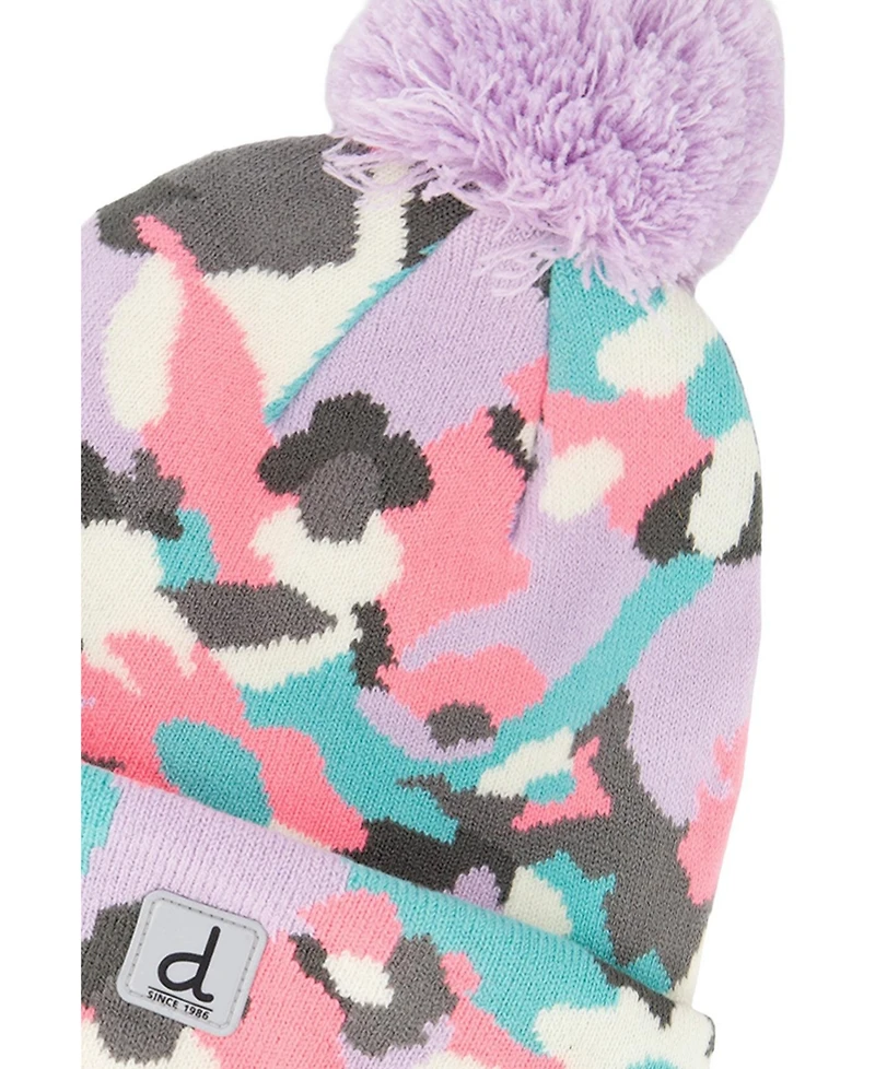 Deux par Deux Little and Big Girl 5 - 14 Winter Knit Hat with Pompom