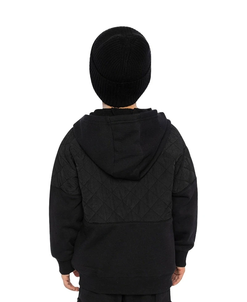 Deux par Toddler Boys (2T - 5T) Full Zip Hooded Bi-Material Cardigan Hoodies