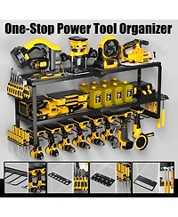 Xdovet Power Tool Organizer Wall Mount Metal Rack Drill Holder 3 Tier Workshop Storage