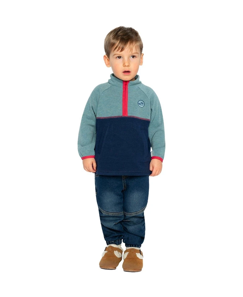 Deux par Toddler Boys 2T-5T Zip Mock Neck Top