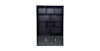 flynama 70.87 Inch Tall 10-Cube Bookshelf With 3 Closed Doors Home Storage Cabinet