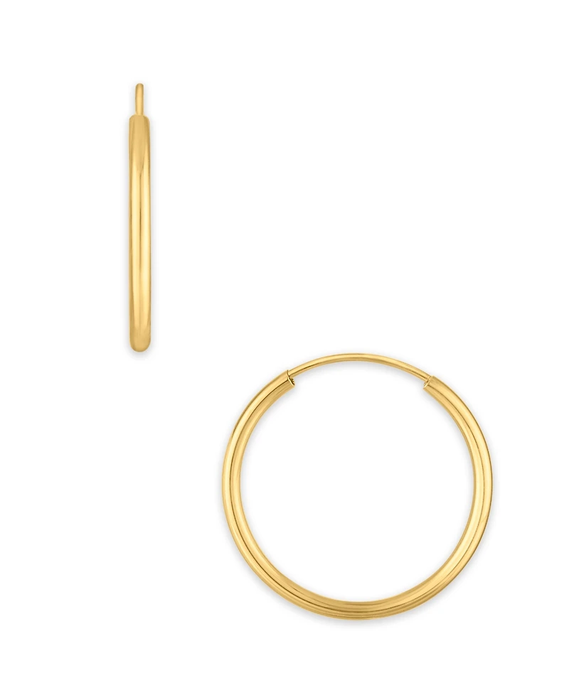 Macy's Polished Continuous Hoop Earrings in 10k Yellow Gold