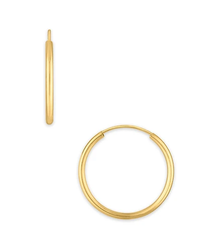 Macy's Polished Continuous Hoop Earrings in 10k Yellow Gold