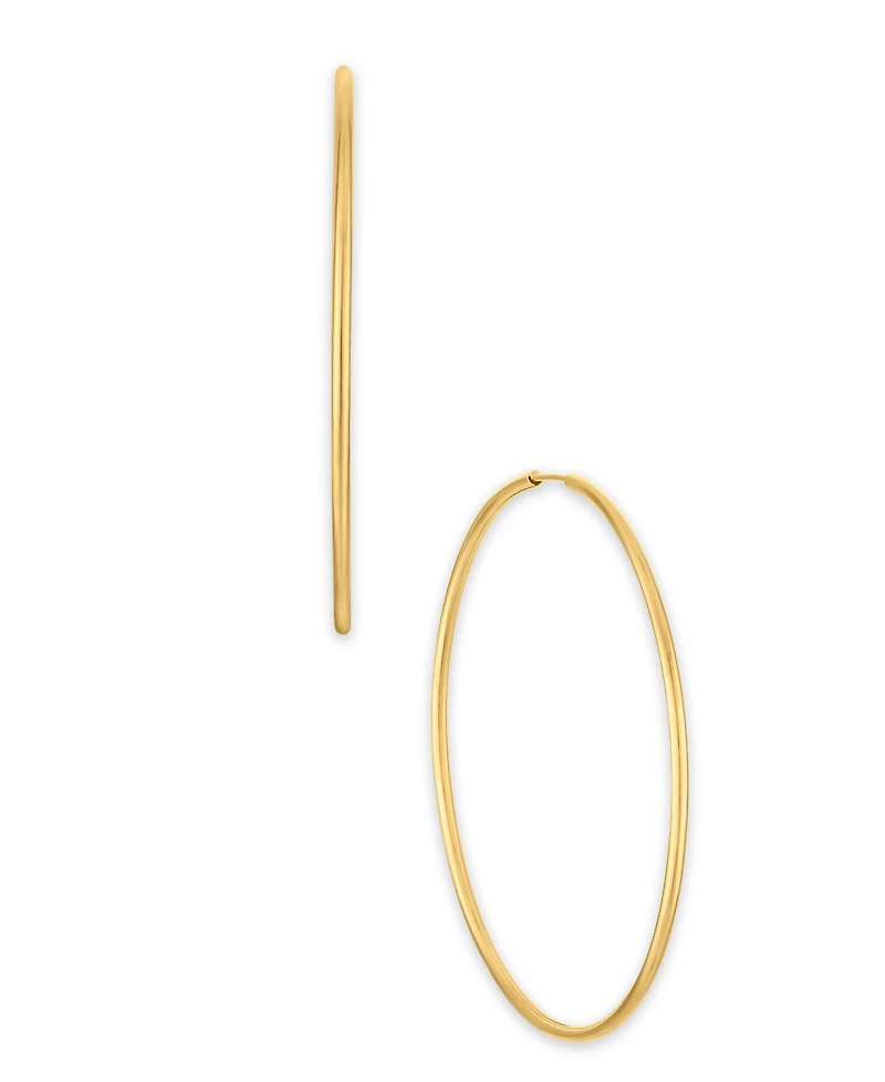 Macy's Polished Continuous Hoop Earrings in 10k Yellow Gold