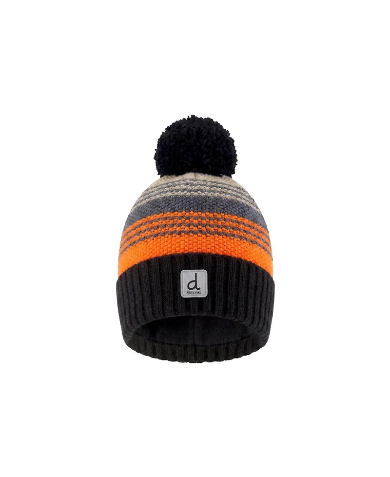 Deux par Deux Little and Big Boy 5-14 Winter Knit Hat with Pompom