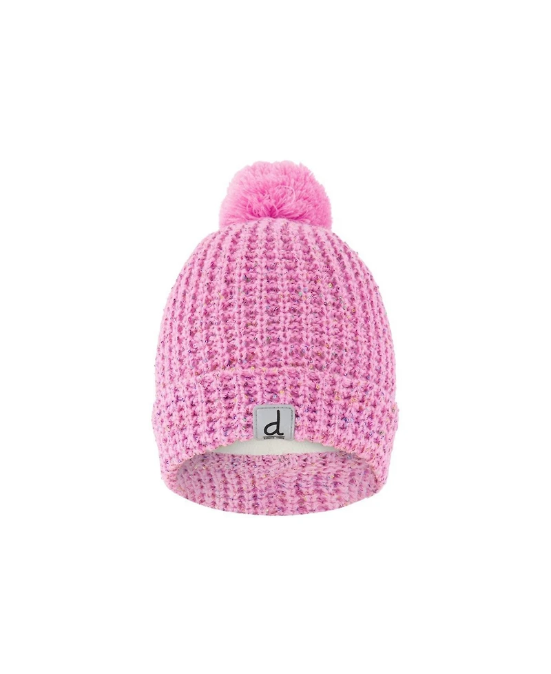 Deux par Deux Kids & Baby Toddler Girl 2-4 Winter Knit Hat with Pompom