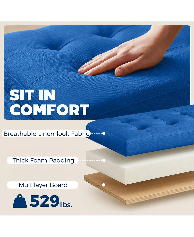Homcom Storage Ottoman with Tufted Armrests