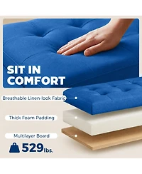 Homcom Storage Ottoman with Tufted Armrests
