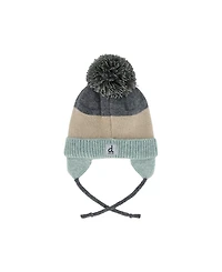 Deux par Deux Baby Boys (6-24)Winter Knit Hat with Teddy Bear Face and Ears