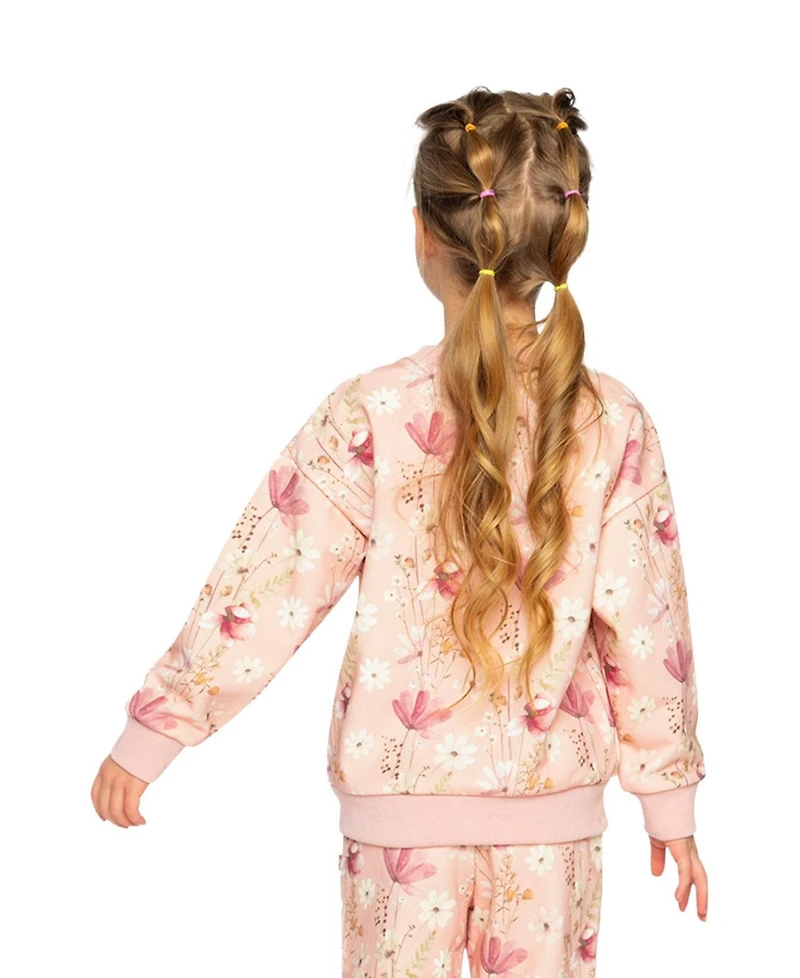 Deux par Deux Toddler Girl Sweatshirt Printed Flowers