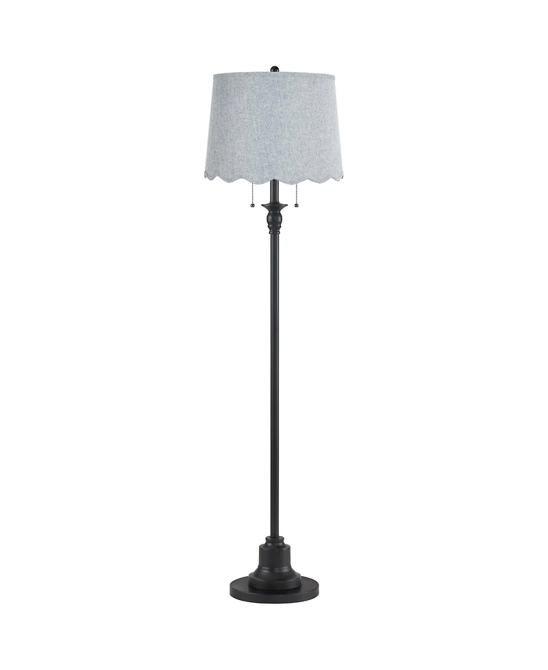 360 Lighting Dyna Floor Lamp with Gunsmoke Scallop Shade