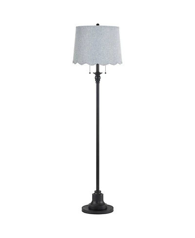 360 Lighting Dyna Floor Lamp with Gunsmoke Scallop Shade