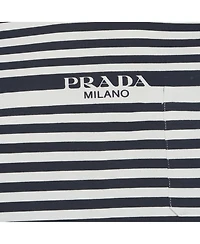 Pre-Owned Prada Women's Striped Logo Cotton Knit T-Shirt