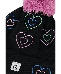 Deux par Deux Little and Big Girl's (5-14) Winter with Pompom Knit Hat