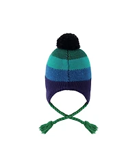 Deux par Deux Toddler Boy (2-4) Winter Peruvian with Pompom Knit Hat