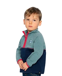 Deux par Little and Big Boy 6-8 Zip Mock Neck Top Pale Turquoise
