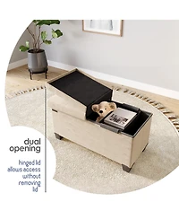 Nestl -Inch Velvet Storage Ottoman with Bin