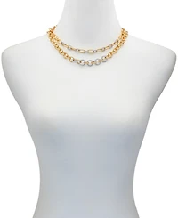 Guess Gold-Tone Crystal Stone Toggle Necklace