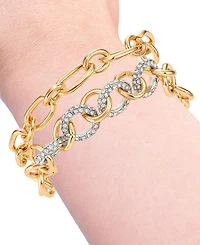 Guess Crystal Stone Gold-Tone Toggle Bracelet