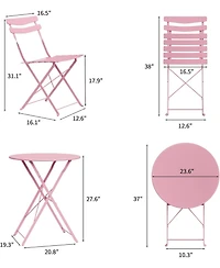 gaomon 5Piece Patio Bistro Set – Metal Frame Folding Patio Furniture, Bistro Table and Chairs Set, No Assembly Needed, for Balcony, Yard, Garden