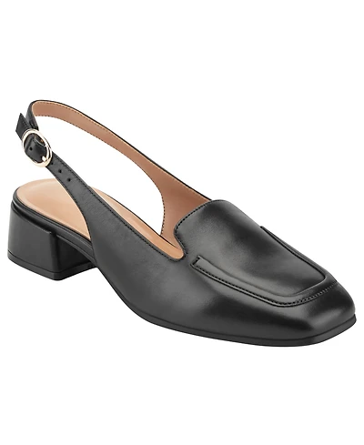 Easy Spirit Women's Farida eFlex Leather Moc Toe Buckle Pumps