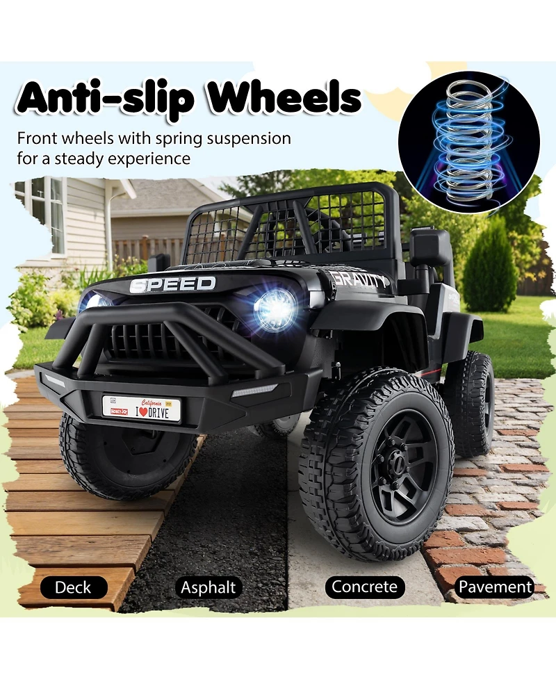 Gymax 24V Ride On Car for Kids Battery Powered Electric Vehicle with Parent Remote Control