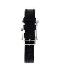 Pre-Owned HERMES Heure H Quartz Watch in Stainless Steel and Leather 17mm