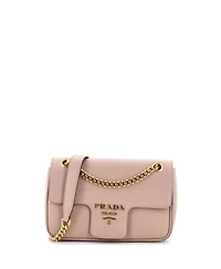 Pre-Owned Prada Small Pattina Flap Shoulder Bag Saffiano Leather