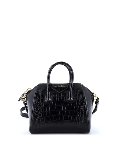 Pre-Owned Givenchy Mini Antigona Bag Embossed Leather
