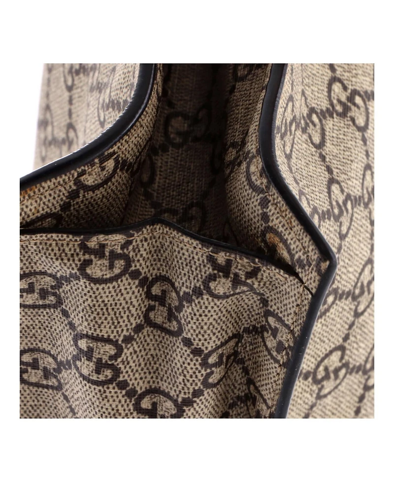 Pre-Owned Gucci Tall Convertible Soft Open Tote Printed Gg Coated Canvas