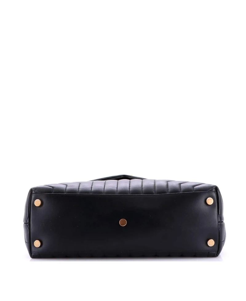 Pre-Owned Saint Laurent Large Loulou Shoulder Bag Matelasse Chevron Leather