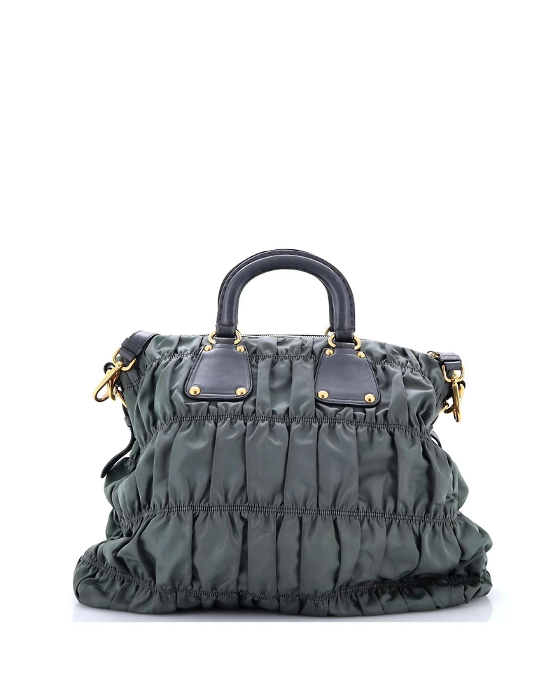 Pre-Owned Prada Large Gaufre Convertible Tote Leather and Tessuto