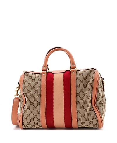 Pre-Owned Gucci Medium Vintage Web Boston Bag Gg Canvas