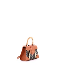 Pre-Owned Goyard Mini Structured Saigon Top Handle Bag Coated Canvas with Leather