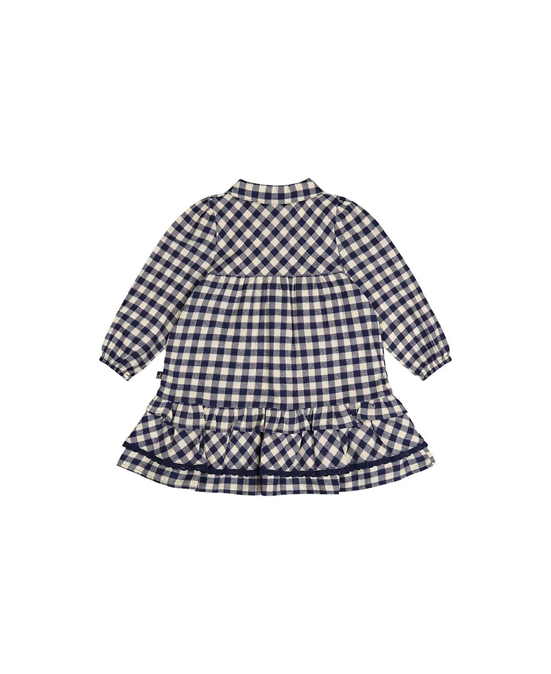 Deux par Baby Girl (12M-24M) Shirt Dress with Frills Gingham Print